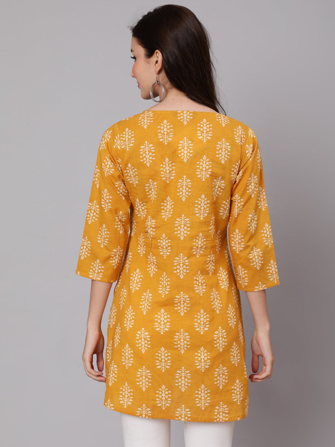 NOZ2TOZ Women Mustard Ethnic Printed Tunic - Distacart