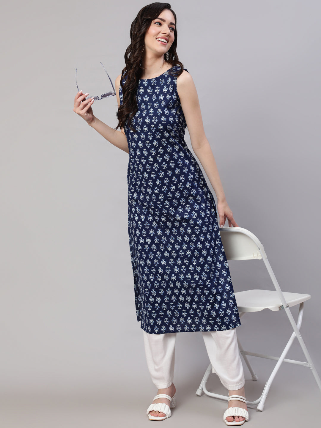 Ankle Length Round Neck Ladies Rayon Printed Sleeveless Kurti, Size: M To  Xxl at Rs 299/piece in Jaipur