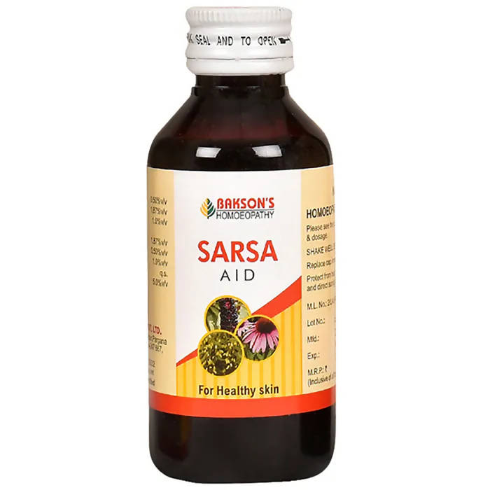 Bakson's Homeopathy Sarsa Aid Syrup - Distacart