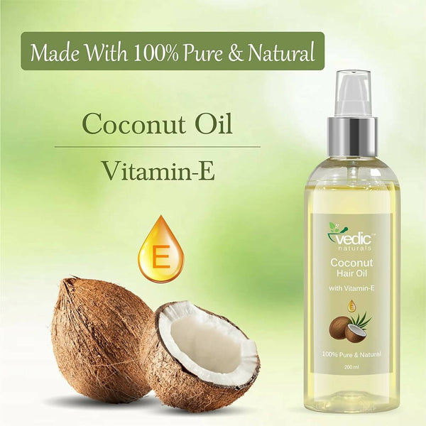 Vedic Naturals Virgin Coconut Hair Oil With Vitamin-E - Distacart