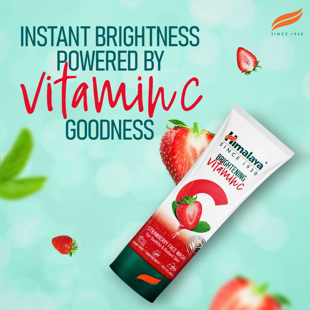 Himalaya Herbals Brightening Vitamin C Strawberry Face Wash - Distacart