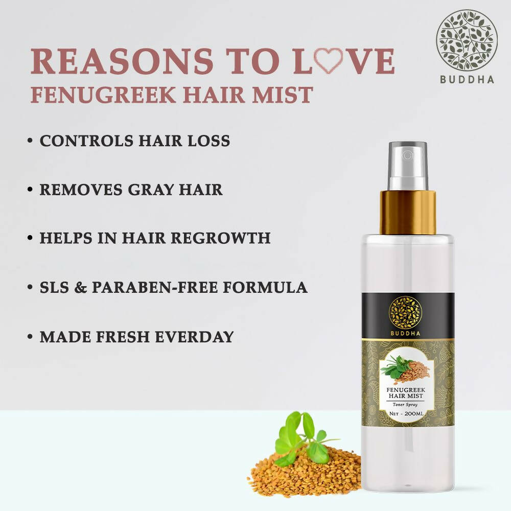 Buddha Natural Fenugreek Hair Vitalizer Spray Mist- Hair Thinning & Greying Hair Mist - Distacart