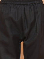 Thumbnail for Boys Black Printed Kurta with Pyjamas for Kids - Bhama - Distacart