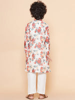 Thumbnail for Boys Off-White Multi Printed Kurta with Pyjamas for Kids - Bhama - Distacart