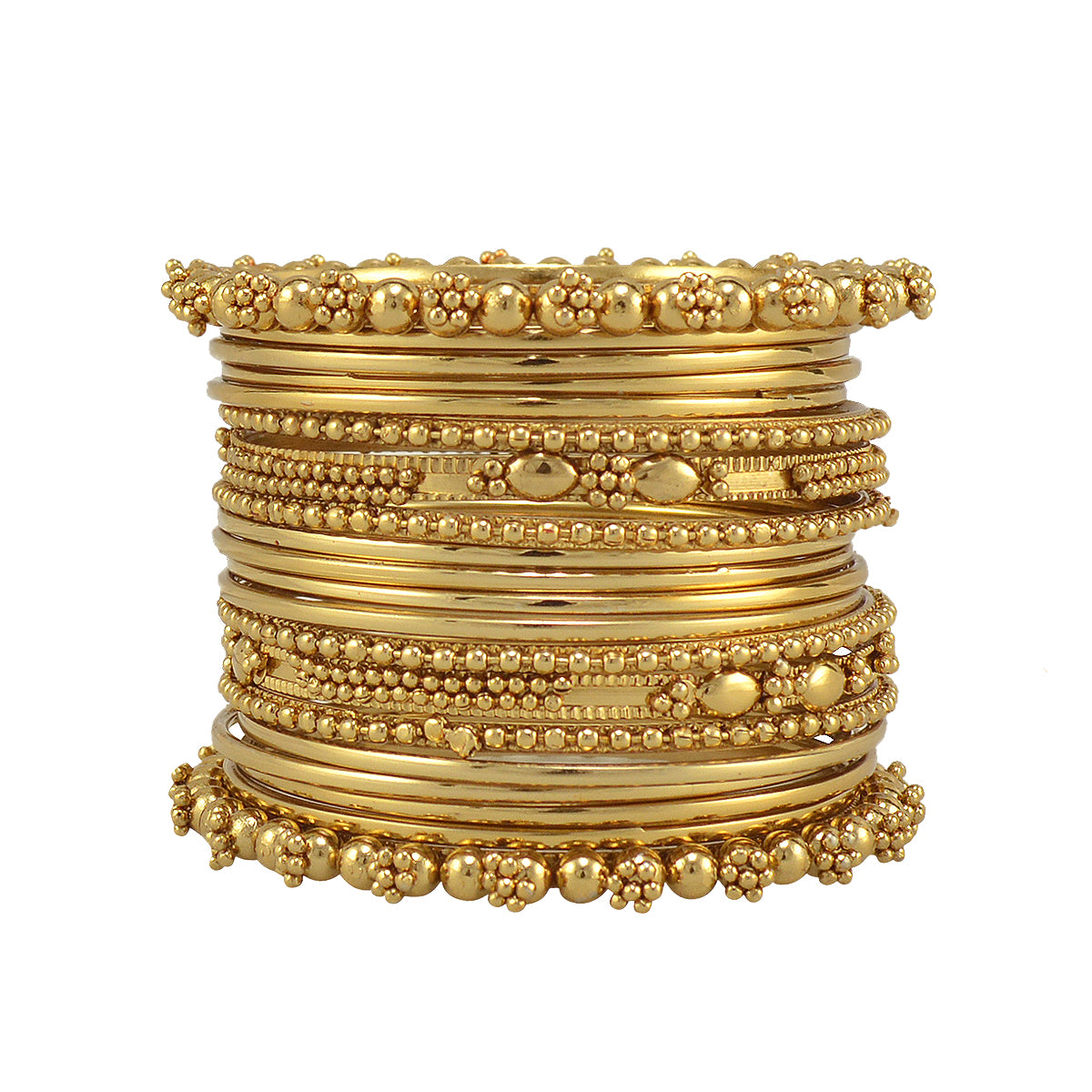 Gold-Plated Alloy Gold Trendy Bangle Set - The Pari - Distacart