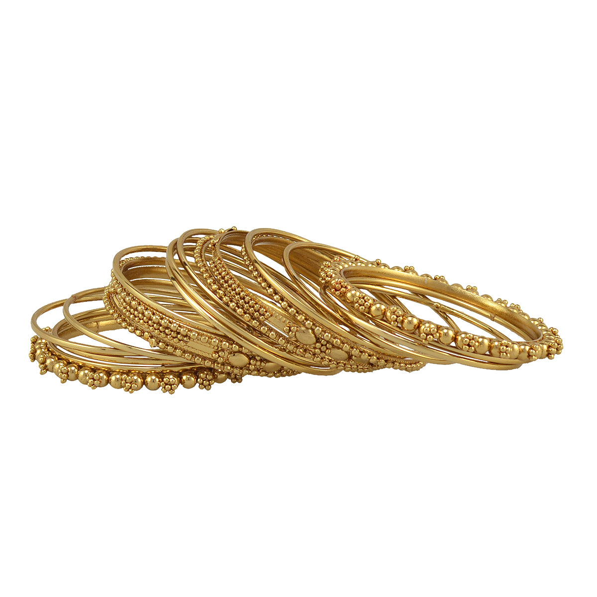 Gold-Plated Alloy Gold Trendy Bangle Set - The Pari - Distacart