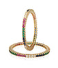 Gold-Plated Alloy Set Of 2 Multicolou Ad Bangles - The Pari - Distacart