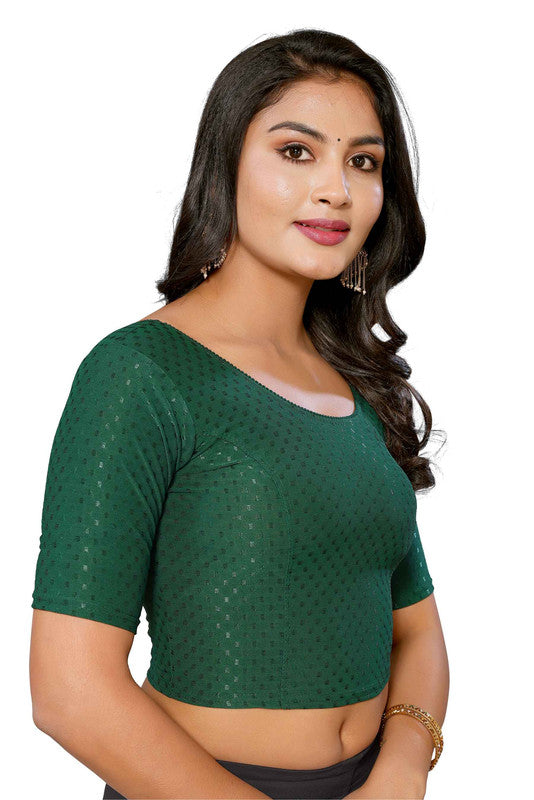 Malishka Women's Lycra Readymade Blouse Combo Pack - Dark Green & Grey - Distacart