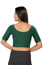 Thumbnail for Malishka Women's Lycra Readymade Blouse Combo Pack - Dark Green & Navy - Distacart