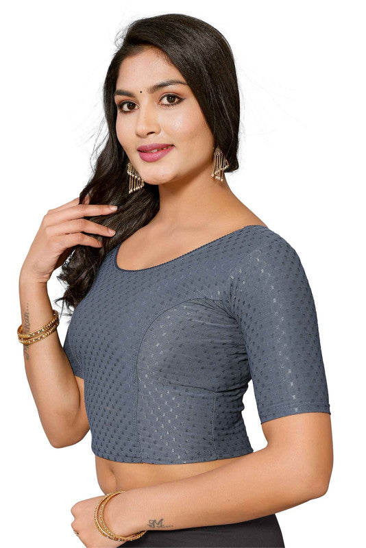 Malishka Women's Lycra Readymade Blouse Combo Pack - Navy & Grey - Distacart
