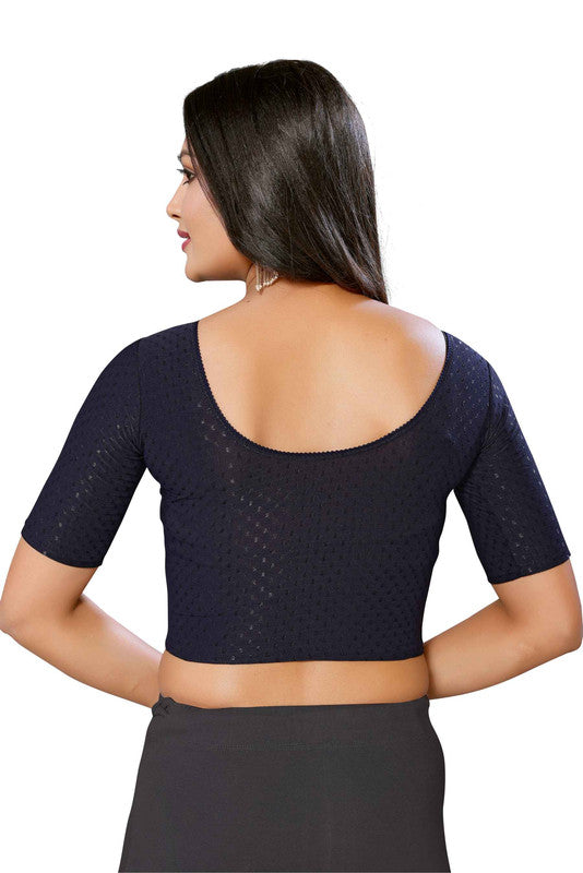 Malishka Women's Lycra Readymade Blouse Combo Pack - Navy & Grey - Distacart