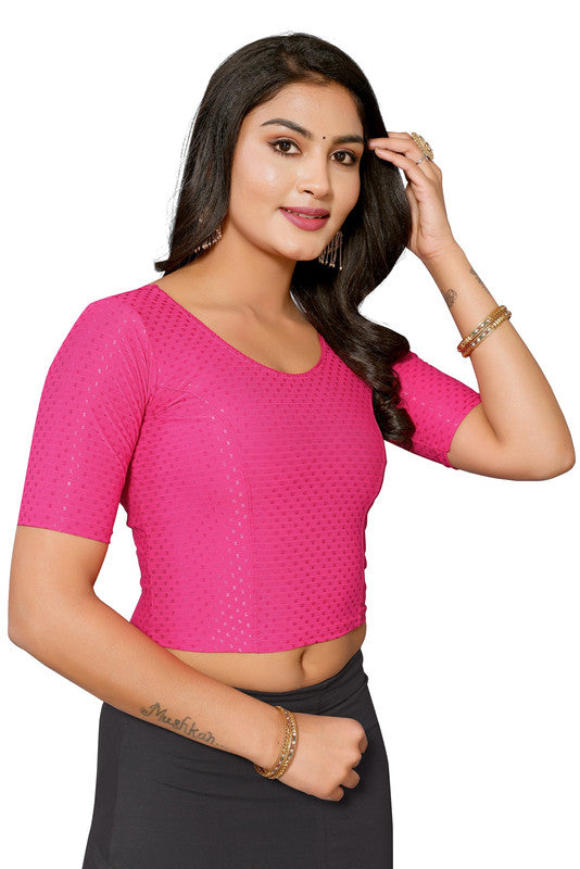 Malishka Women's Lycra Readymade Blouse Combo Pack - Wine & Pink - Distacart