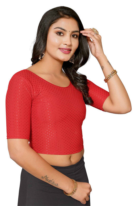Malishka Women's Lycra Readymade Blouse Combo Pack - Red & Dark Green - Distacart