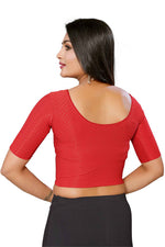 Thumbnail for Malishka Women's Lycra Readymade Blouse Combo Pack - Red & Dark Green - Distacart