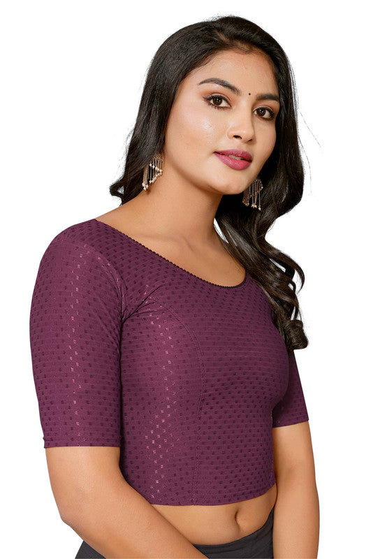 Malishka Women's Lycra Readymade Blouse Combo Pack - Grey & Wine - Distacart