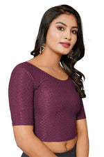 Thumbnail for Malishka Women's Lycra Readymade Blouse Combo Pack - Grey & Wine - Distacart