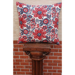Thumbnail for The Decor Nook Red And Blue Floral Print Cushion Cover - Distacart