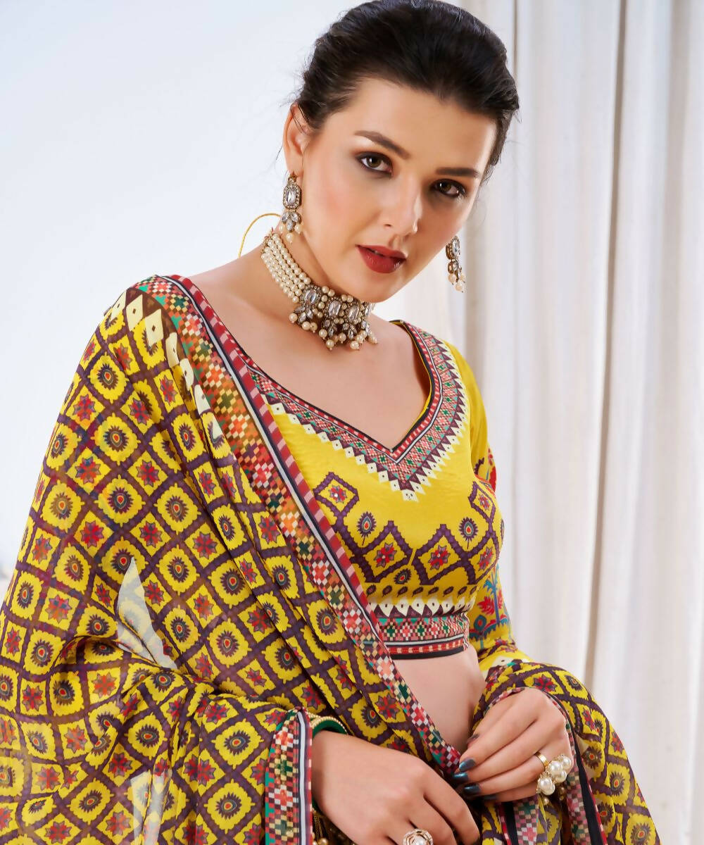 Wedding Designer Yellow Chinon Lehengha Choli - Anbazaar - Distacart