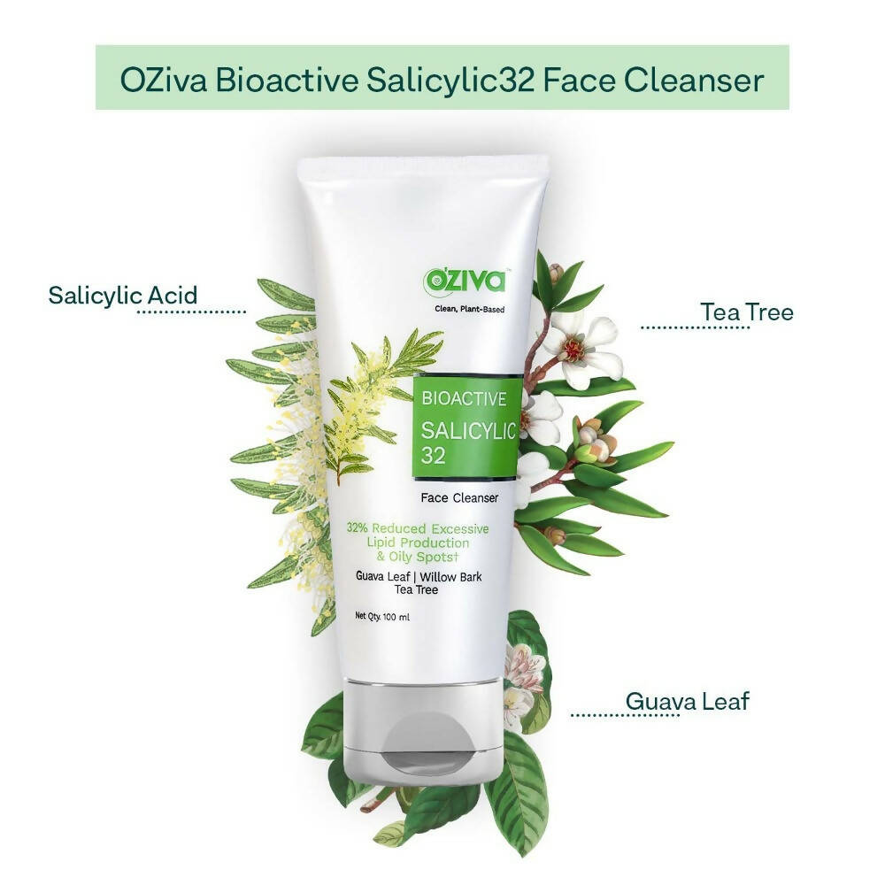 OZiva Bioactive Salicylic 32 Face Cleanser - Distacart