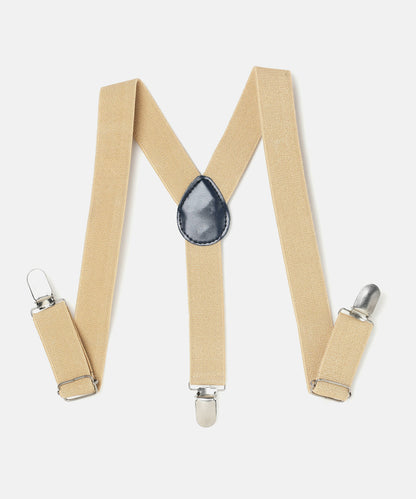 Manet Boys Solid Suspenders - Cream - Distacart