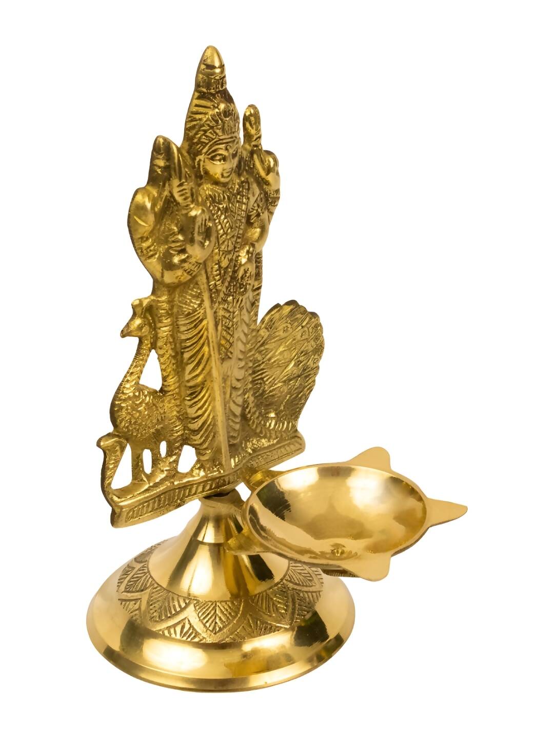Spillbox Gold-Toned Brass Murugan Diya Pooja Essential - Distacart