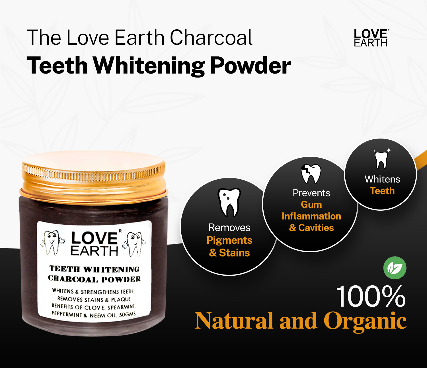 Love Earth Teeth Whitening Charcoal Powder - Distacart
