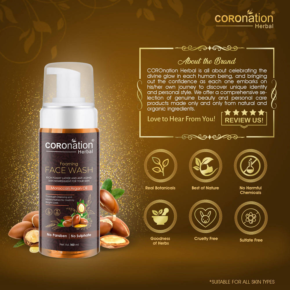 Coronation Herbal Moroccan Argan Oil Foaming Face Wash - Distacart