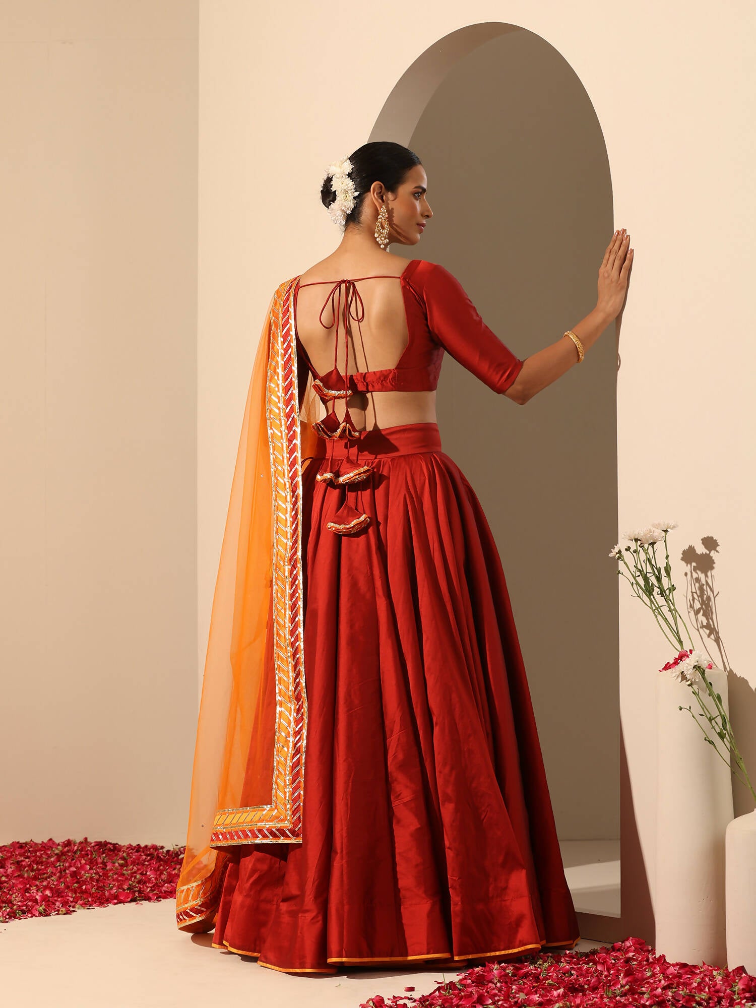 Pomcha Jaipur Red Gul Maroon Lehenga Set - Distacart
