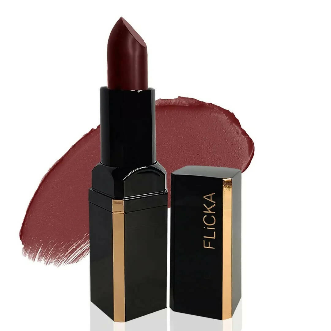 FLiCKA Lip Poetry Matte Lipstick Shade 03 Johny - Deep Maroon - Distacart