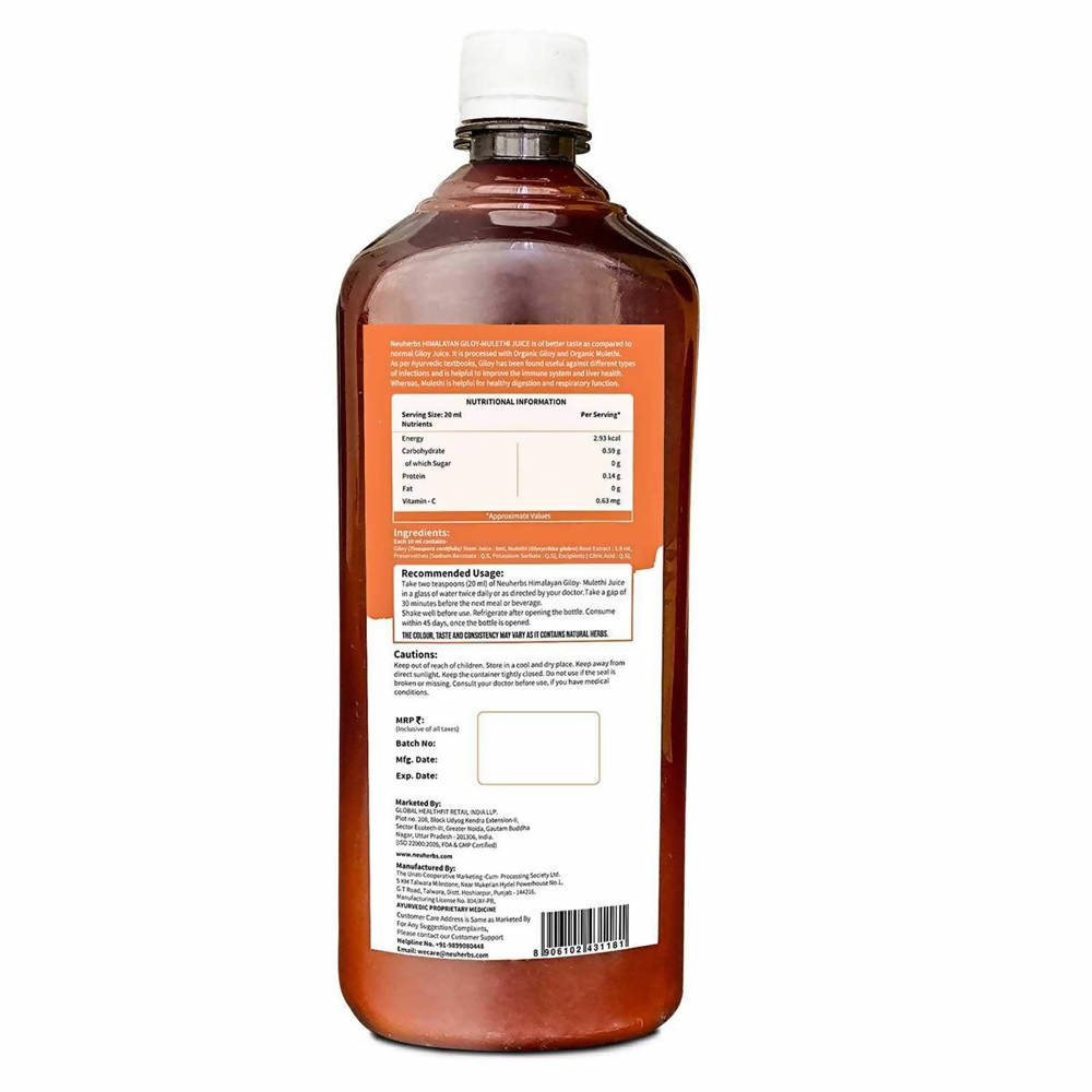 Neuherbs Himalayan Giloy Mulethi Juice 1 L