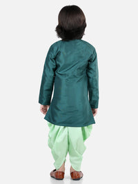 Thumbnail for NOZ2TOZ Green Color Hand Embroidered Kurta Dhoti For Boys - Distacart