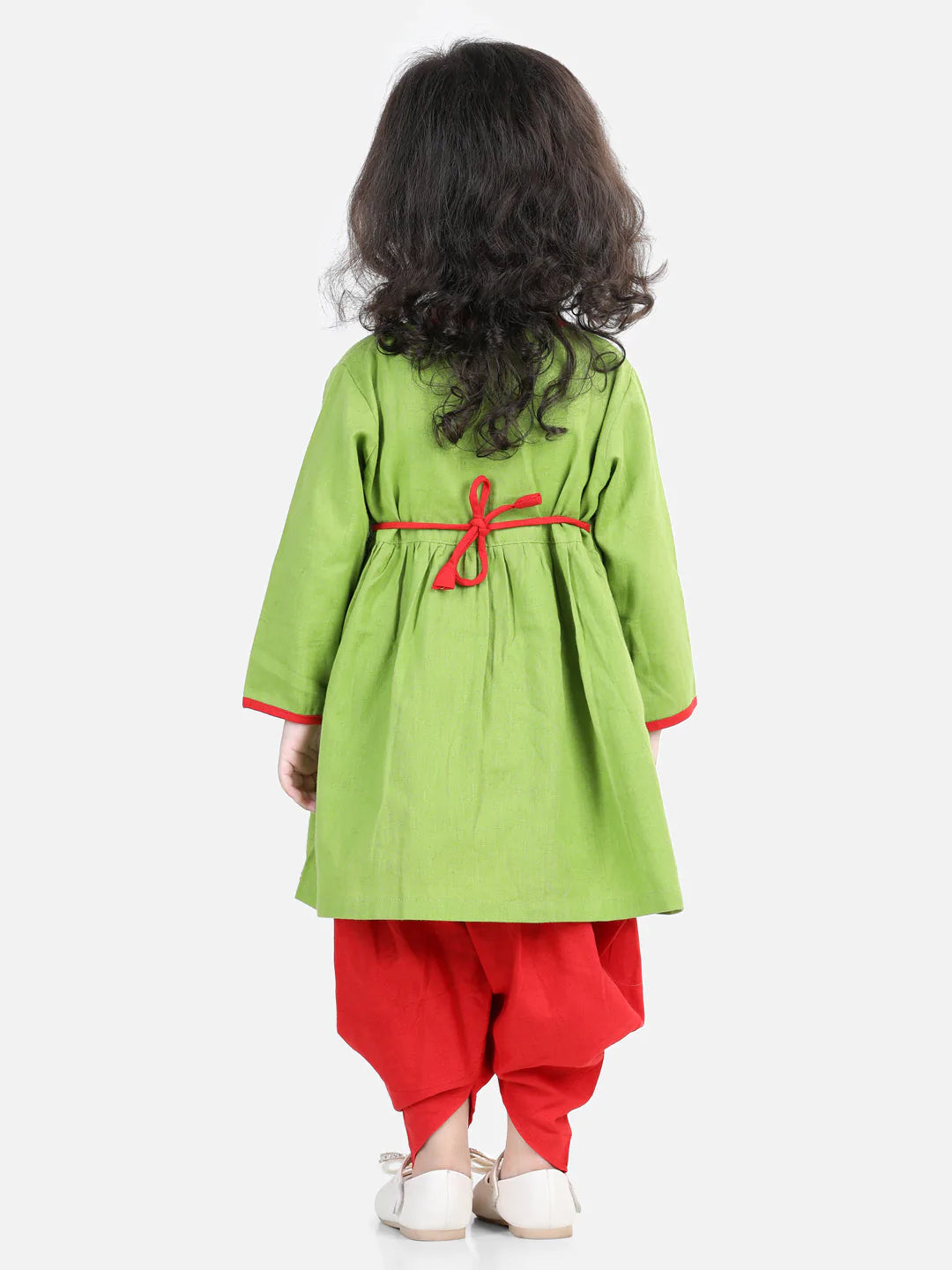 NOZ2TOZ Red Color Cotton Embroidery Top Dhoti For Girls - Distacart
