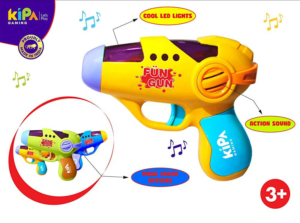 Kipa Gaming Fun Gun Colorful Musical Toy with Flashing LEDs Light and Sound for Boy, Girls and Kids (Pack of 1, Age 3yrs+)- Blue - Distacart