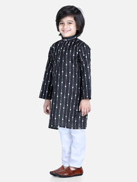Thumbnail for NOZ2TOZ Black Color Printed Full Sleeve Cotton Kurta Pajama For Boys - Distacart