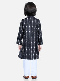 Thumbnail for NOZ2TOZ Black Color Printed Full Sleeve Cotton Kurta Pajama For Boys - Distacart