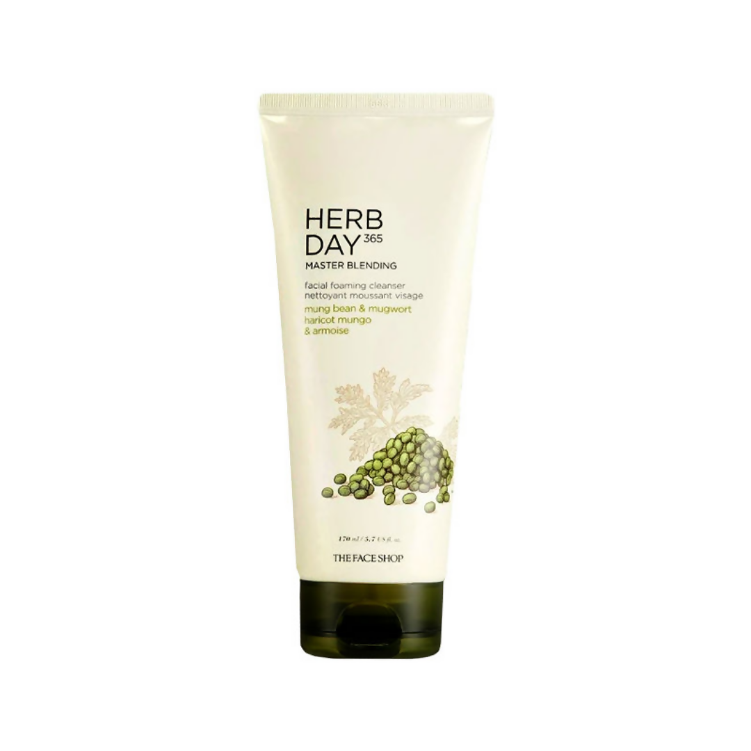 The Face Shop Herb Day 365 Master Blending Foaming Cleanser- Mungbean & Mugwort - Distacart