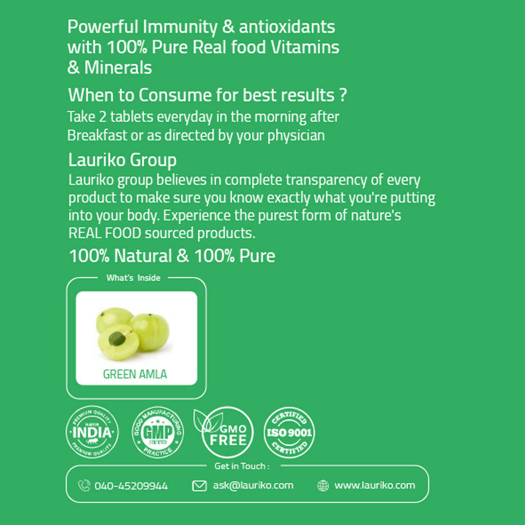 Laurik Plant Based Vitamin C With Zinc Supplements Tablets For Men & Women | Maintain Energy Levels & Boost Immunity - Distacart