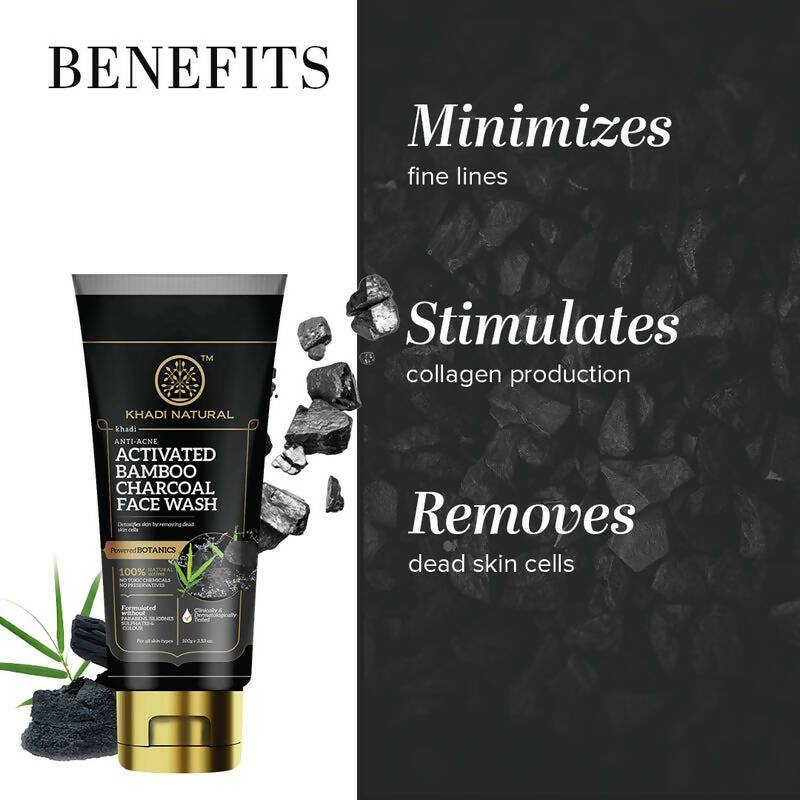 Khadi Natural Activated Bamboo Charcoal Face Wash - Distacart