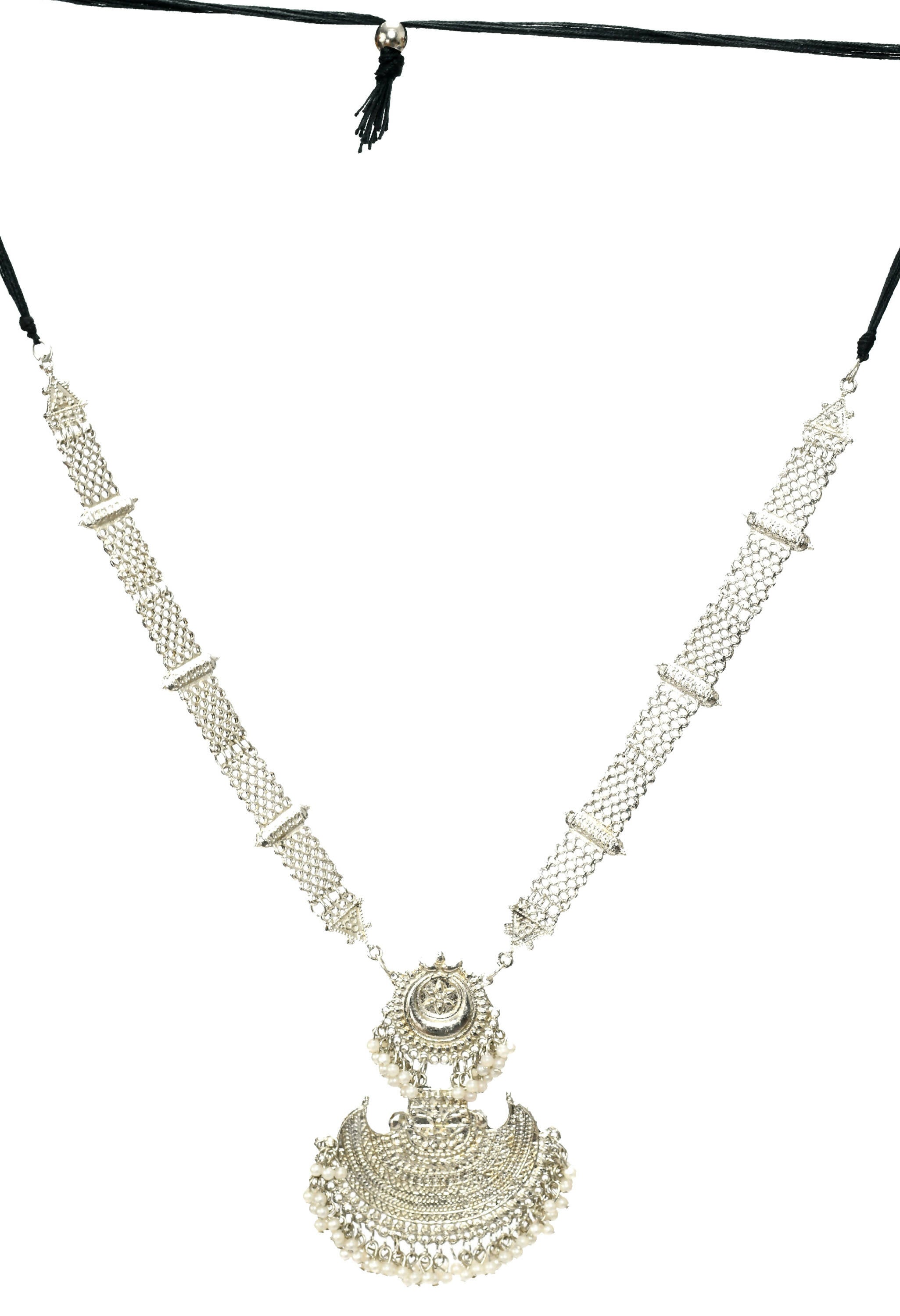 Mominos Fashion Johar Kamal Silver-Plated Brass Finish Rani Haar Statement Necklace For Women - Distacart