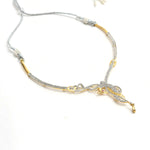 Thumbnail for Mominos Fashion Johar Kamal Silver-Plated American Diamond Choker Set - Distacart