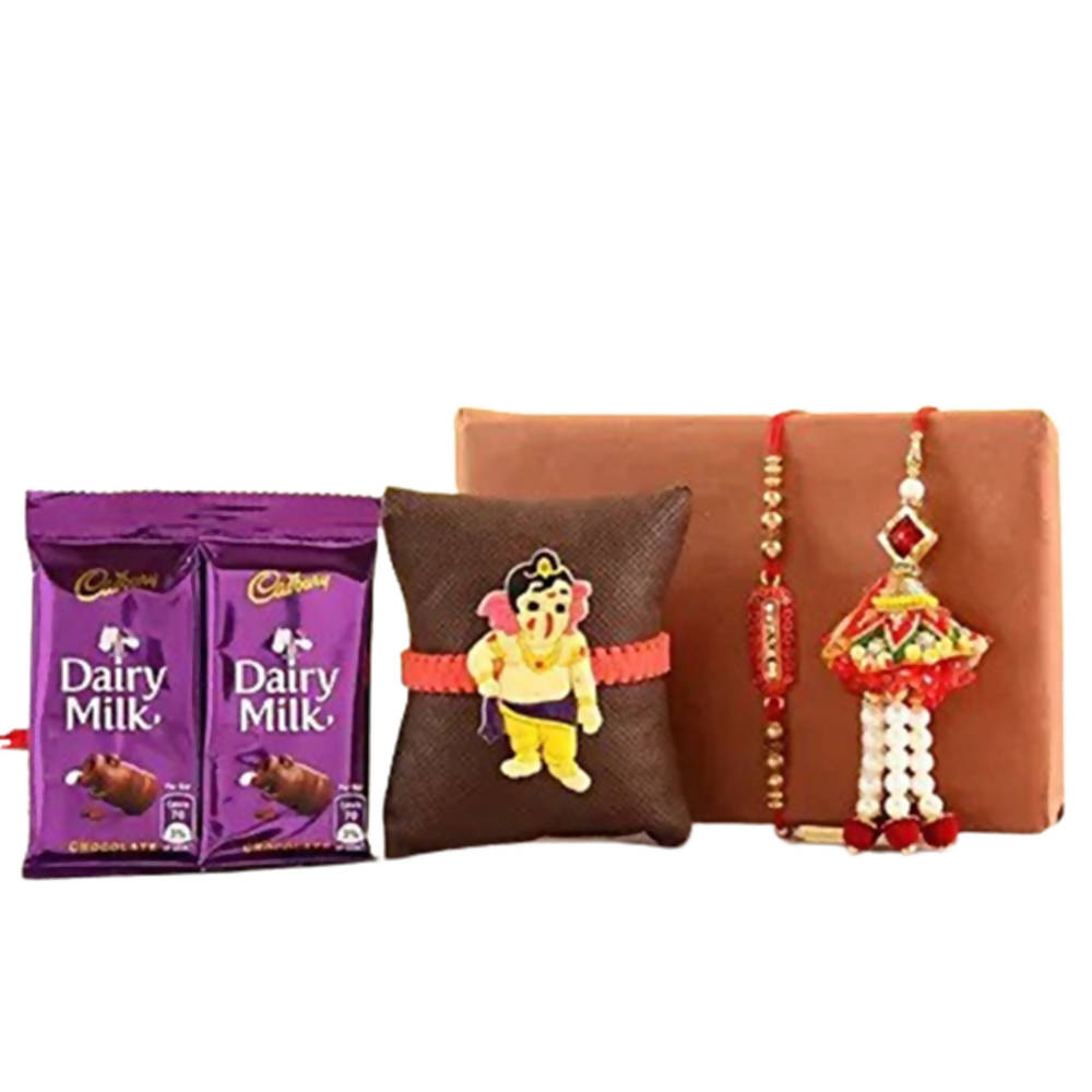 Family Rakhi Set With Two Dairy Milk Bars
