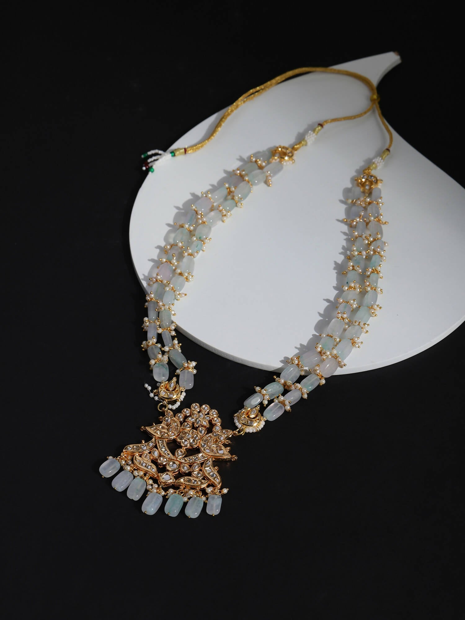 Gold-Toned White Brass Gold-Plated Necklace - Ruby Raang - Distacart