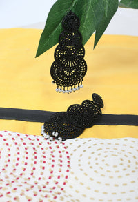 Thumbnail for Mominos Fashion Johar Kamal Women's Latest Design Black Color Earrings - Distacart