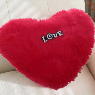 Heart Shape Pillow Fur Cushion (Red) - Distacart