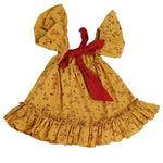 Thumbnail for Mhyssa Half Frill Sleeves Square Neck Yellow Block Printed Frock - Distacart