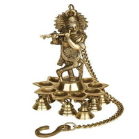 Thumbnail for Puja N Pujari Krishna Hanging Diya with Bells For Pooja Room