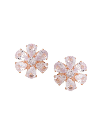 NVR Women Golden Cz Studded Studs Earrings - Distacart