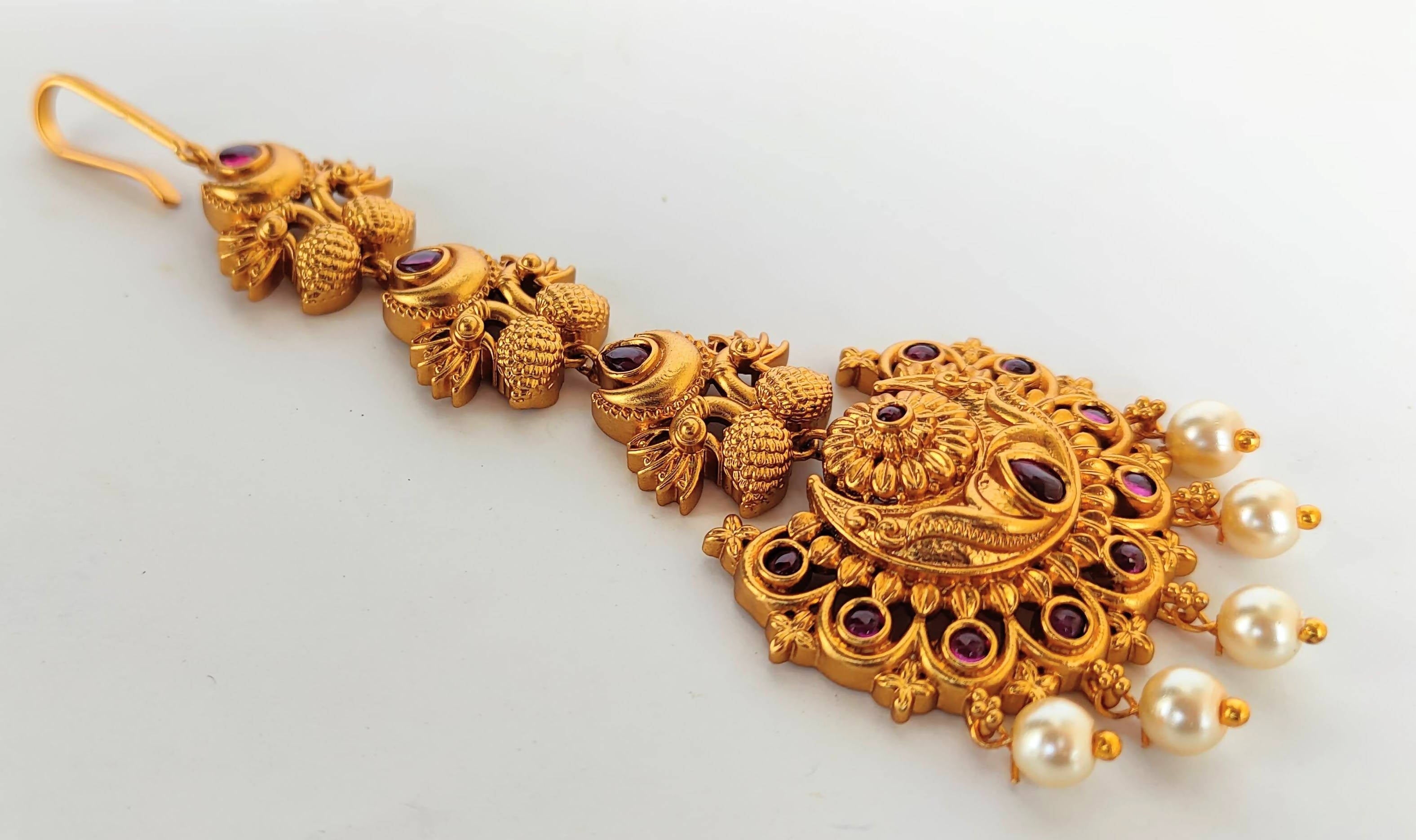 Matt Peacock Bridal Maang Tikka - Distacart