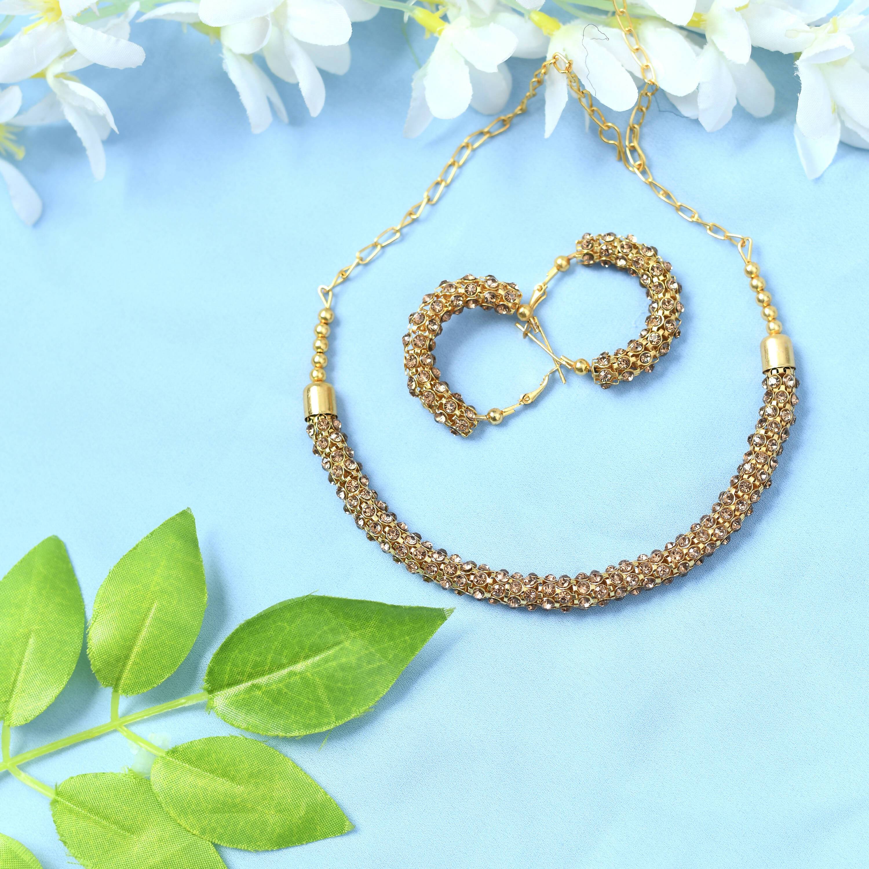 Mominos Fashion Johar Kamal Gold-Plated Brass Finish Hasli Design Choker For Women (Golden) - Distacart