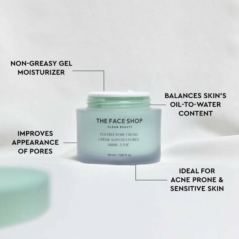 The Face Shop Tea Tree Pore Cream For Oily & Acne Prone Skin - Distacart